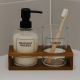 Wooden & Glass Bathroom Set 3 Pcs